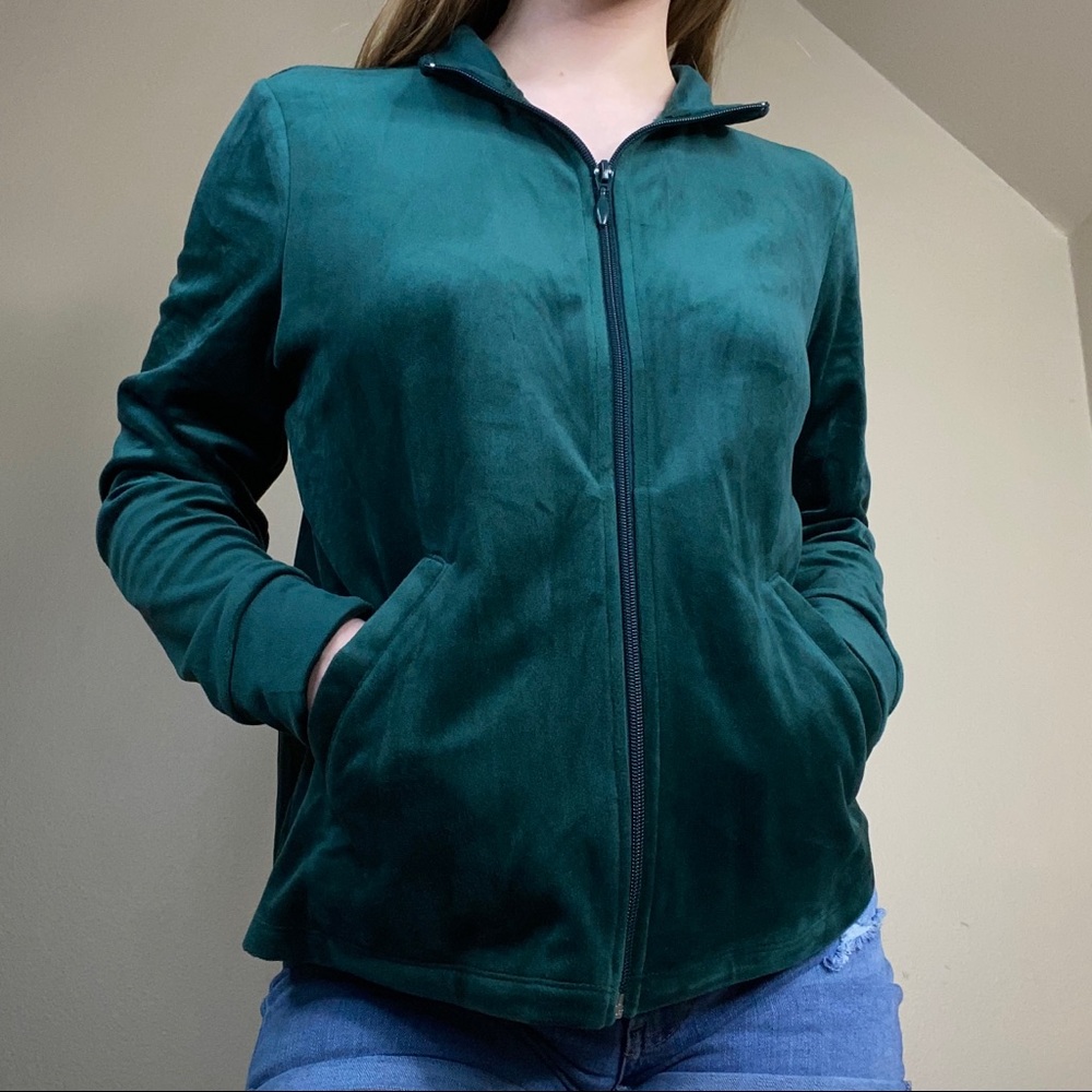Leo & Nicole vintage velour zip-up jacket